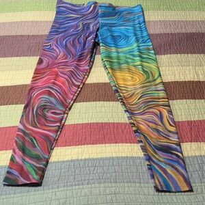 Colorful Swirl Patterned Leggings